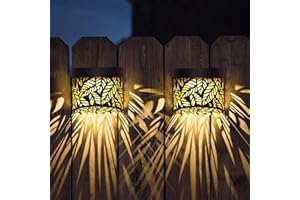 VISFLAIR Metal Solar Wall Lights Outdoor Decorative, Dusk to Dawn Sensor Waterproof 2 Lighting Modes for Backyard Garden Pathway -2 Pack