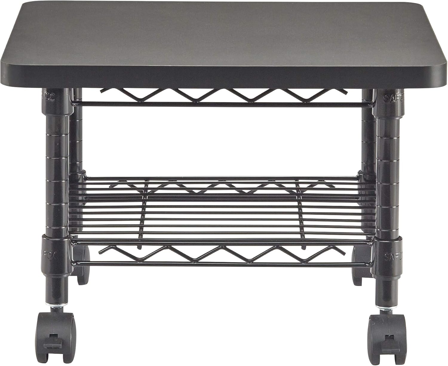 Safco Products Under Desk Printer/Fax Stand , Black Powder Coat Finish, Swivel Wheels for Mobility: Furniture & Decor
