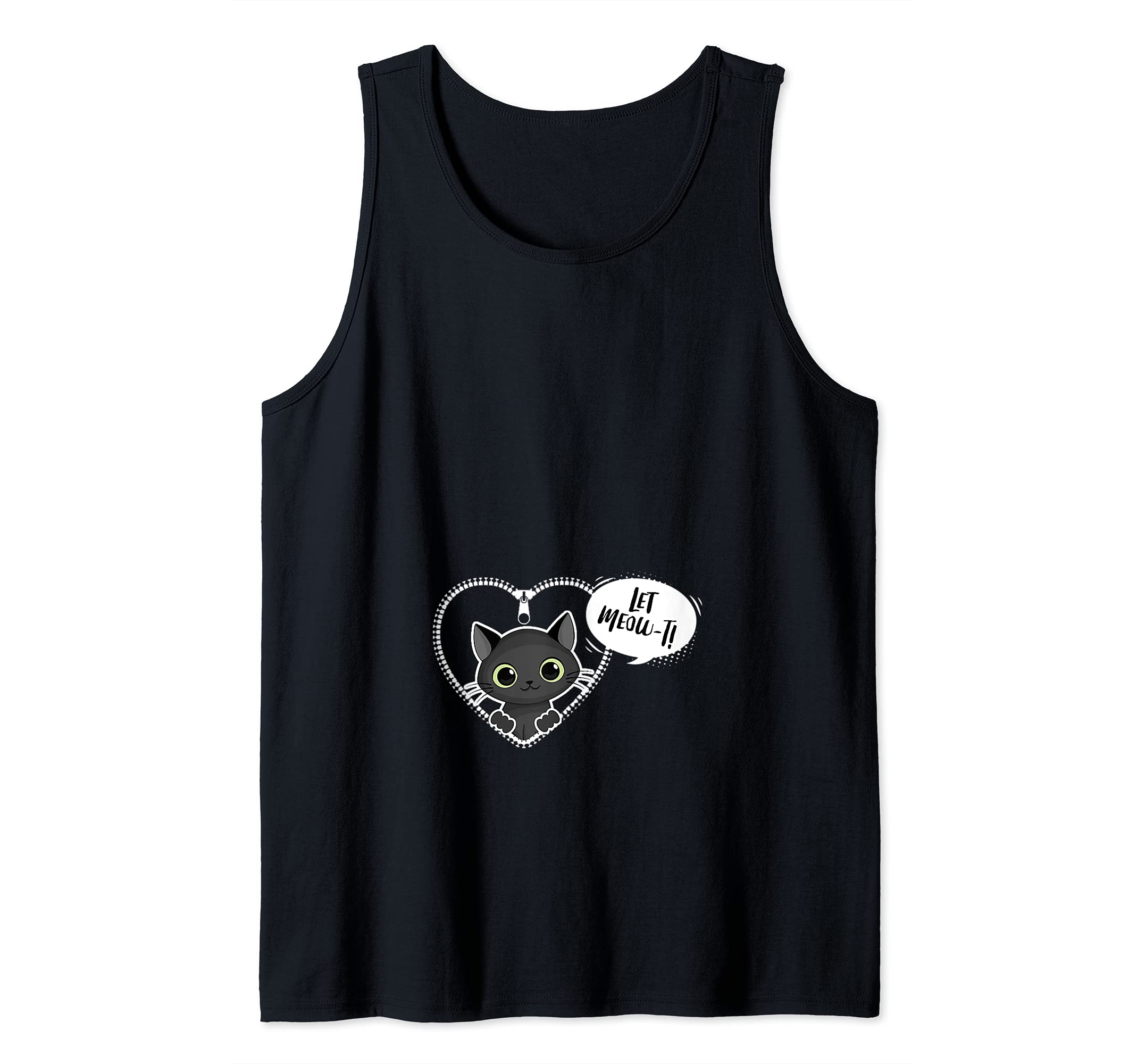 Let Meow-T Zipper Tummy Bump Gender Reveal Baby Announcement Tank Top