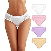Avidlove Women Cotton Underwear Lace Hipster Brief Panties Ladies Stretch Underpants Multipack