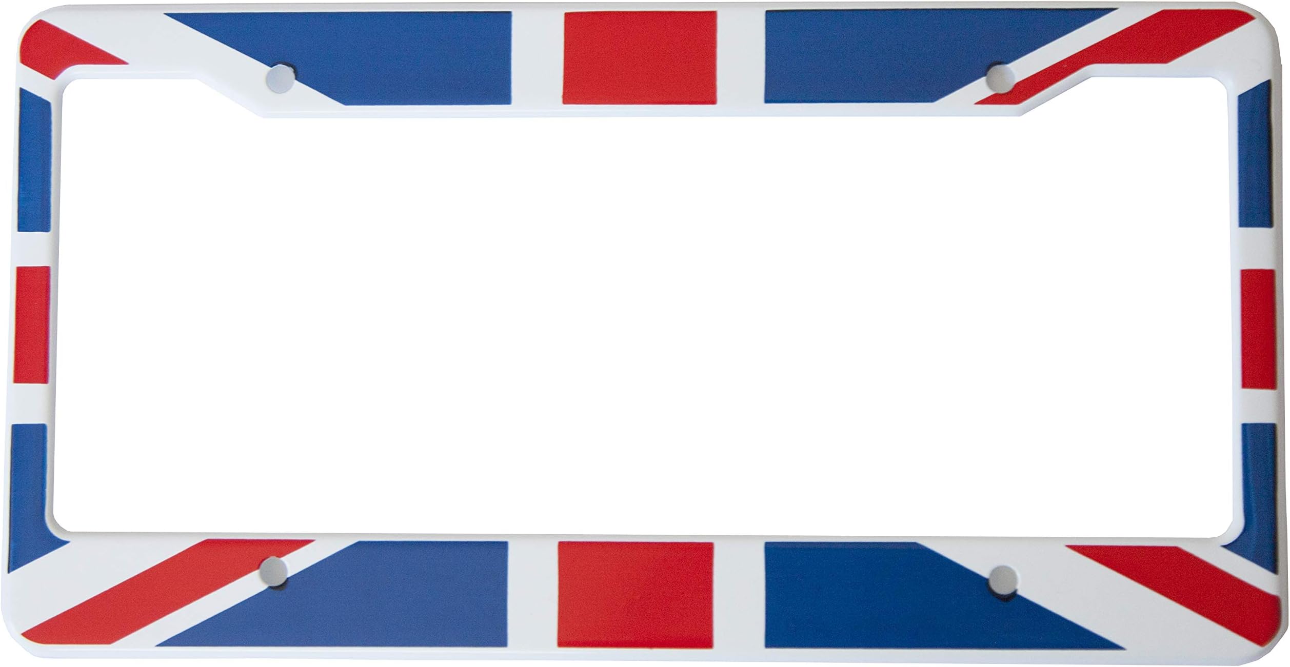 Flag-Themed License Plate Frame, High Grade 304 Stainless Steel (British - 2 Pack)