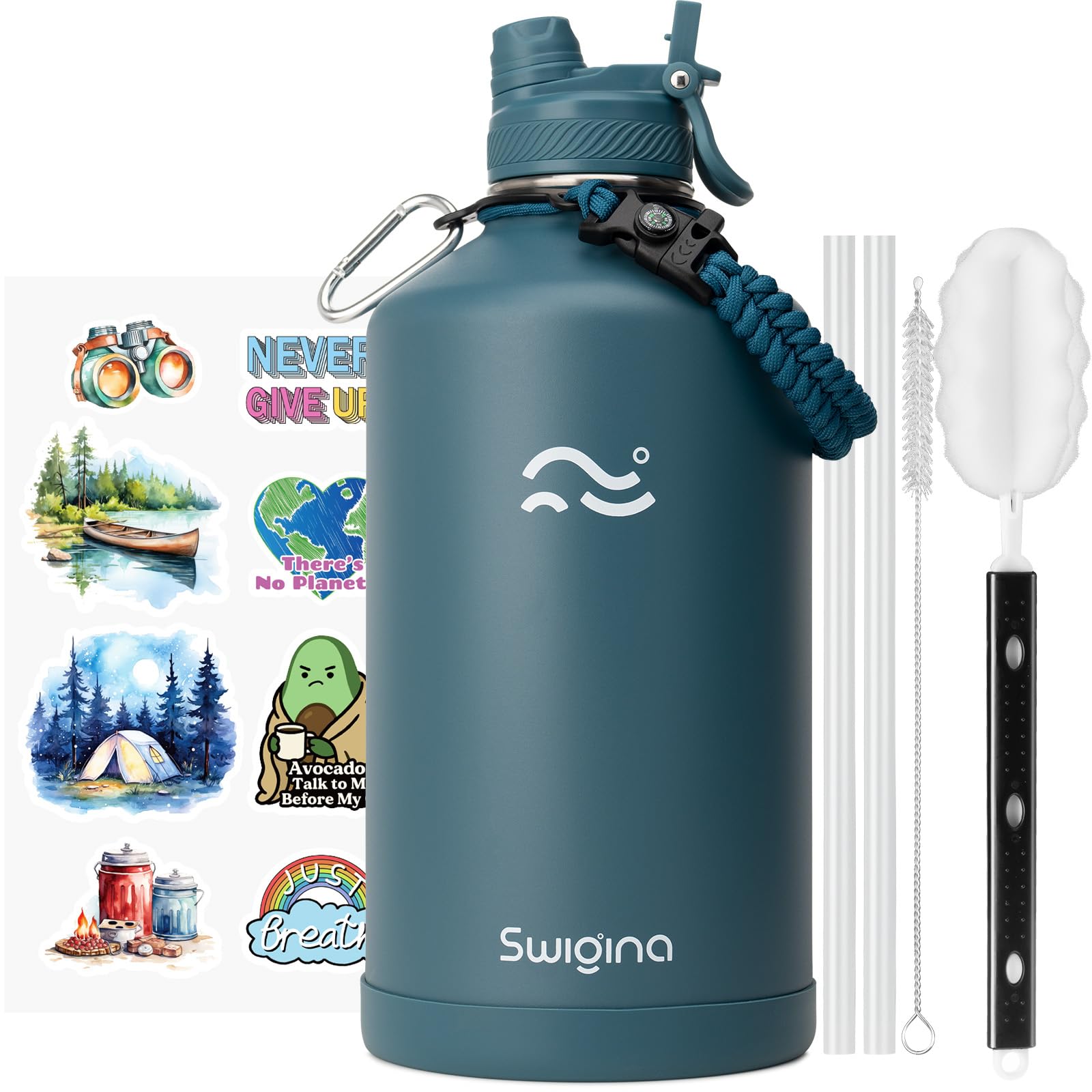 Swigina [2-IN-1 LID] Gallon Insulated Water Bottle