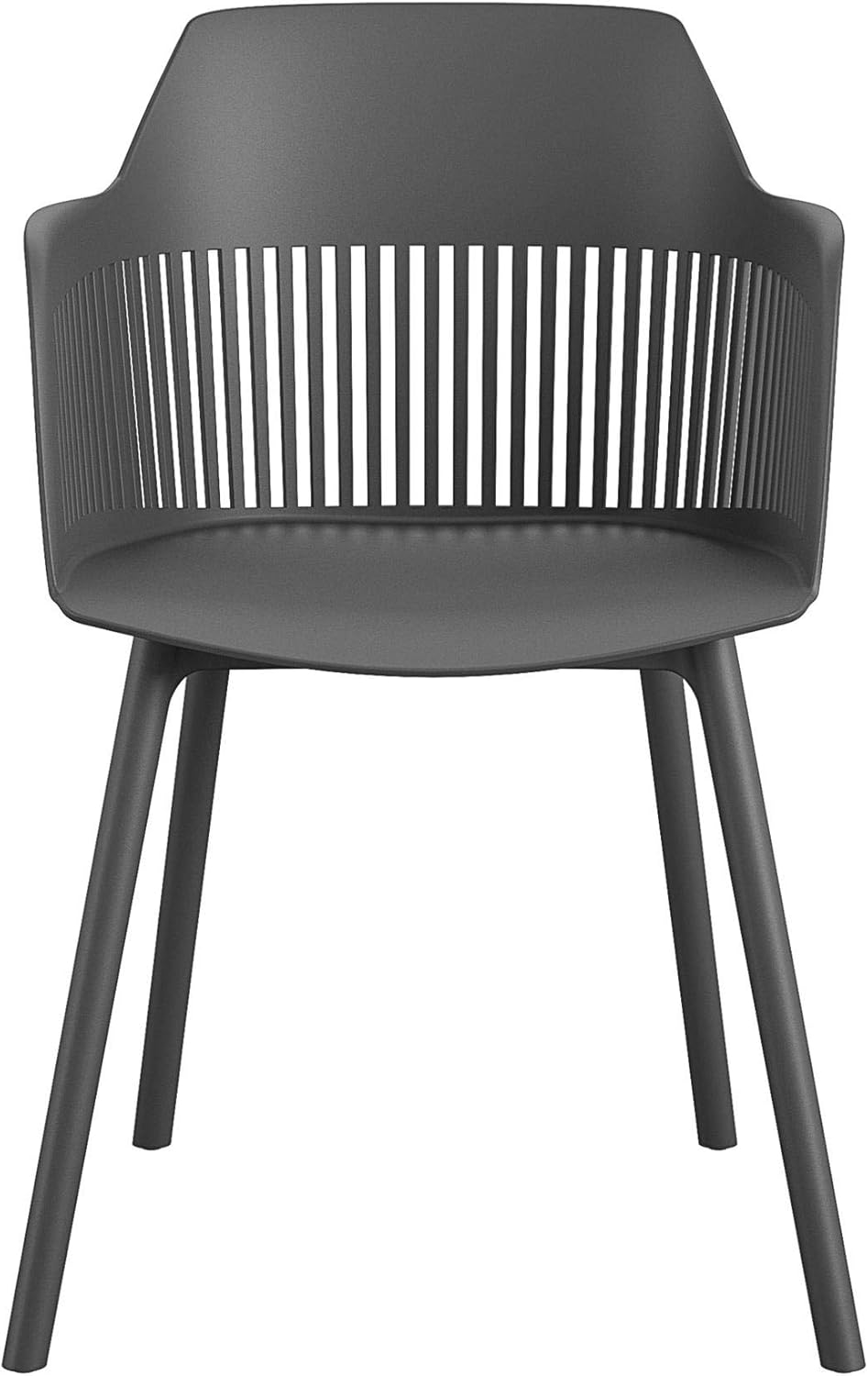 CosmoLiving by Cosmopolitan , Camelo Collection, Indoor/Outdoor Resin Dining Slat Back, 2-Pack, Black Chair: Furniture & Decor