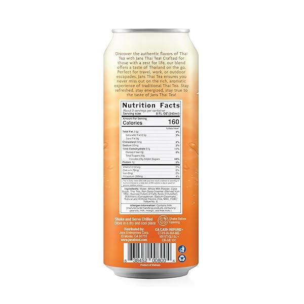 JANS THAI MILK TEA DRINK 16.56 FL OZ (PACK OF 6)