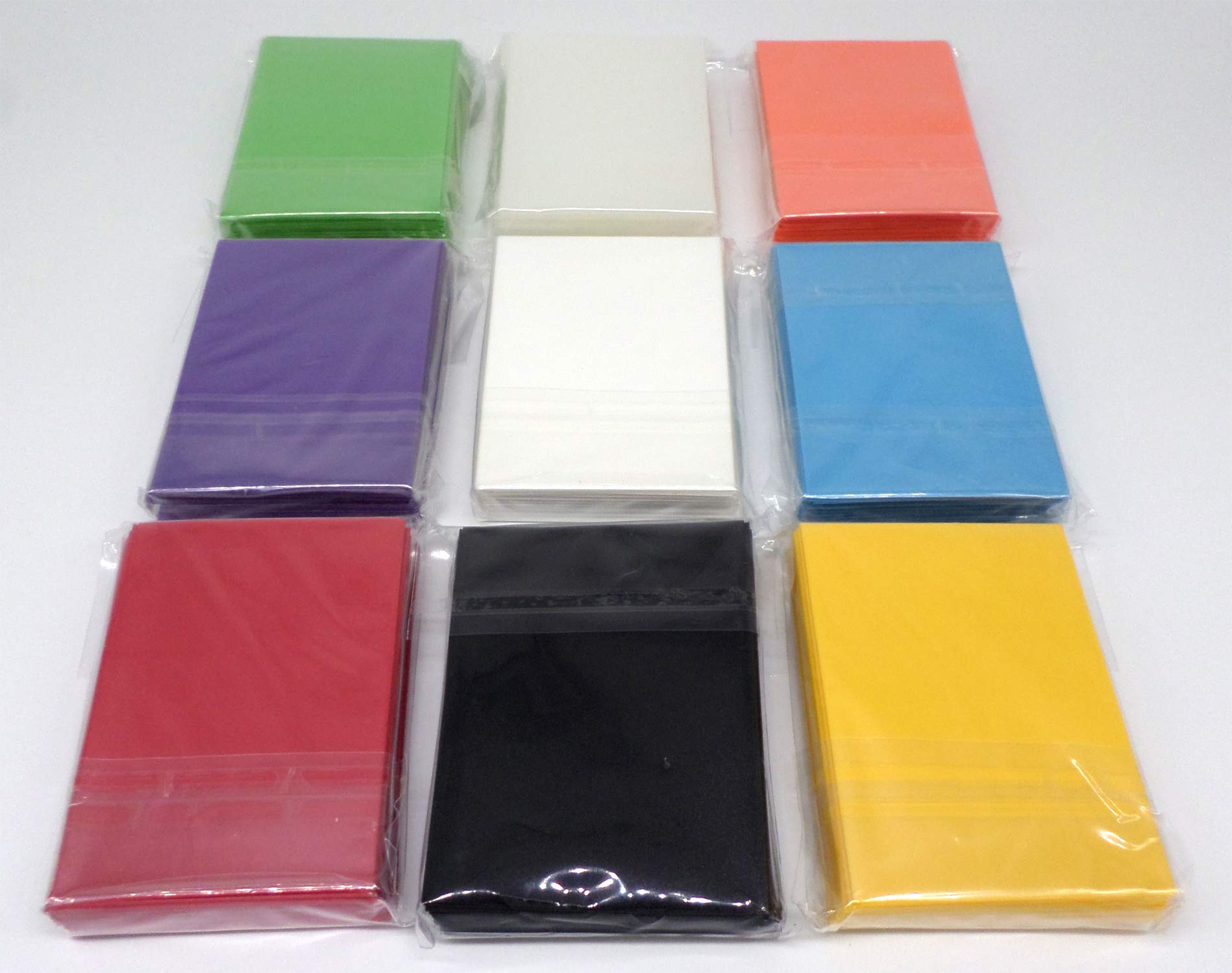 docsmagic.de 9 x 60 Mat Card Sleeves Small Size 62 x 89 - Black Red White Yellow Clear Light Blue Light Green Purple Orange - YGO - Mini