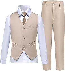 Boy Suits Slim Fit Champagne Suit for Boys Vest