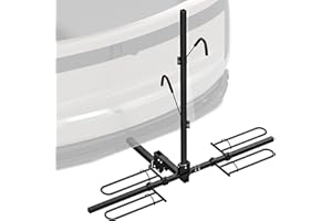 HOMCOM Hitch Mount Bike Rack for Car, 200 lbs 2 Bike Rack with Platform Style, Hitch Tightener, Foldable Design, Safety Strap