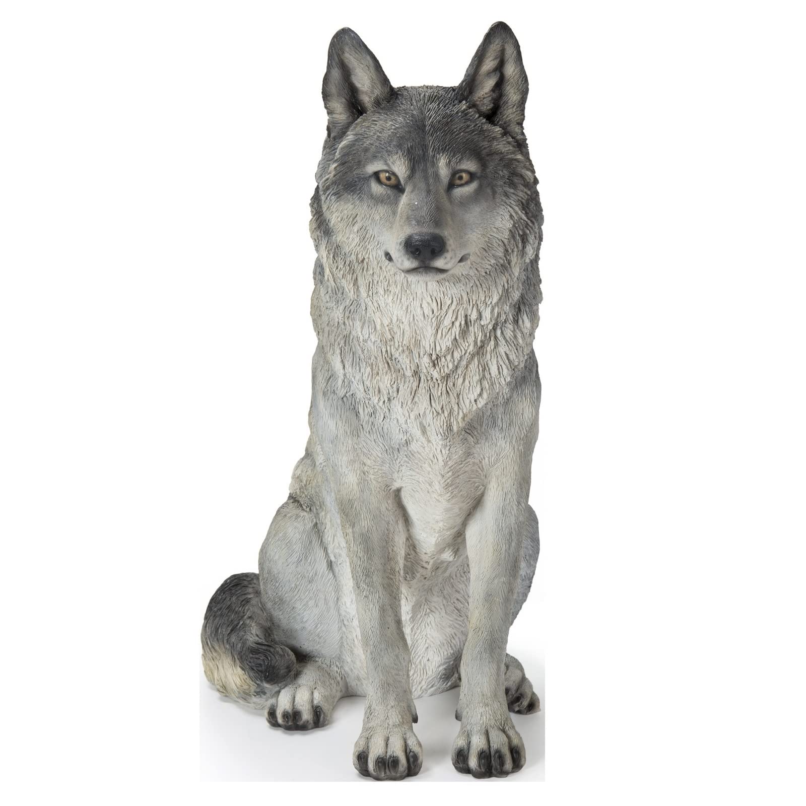 Photo 1 of ***FRONT ARMS BROKEN OFF ***Hi-Line Gift Ltd. Sitting Grey Wolf Statue