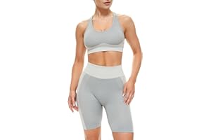 POP & PLUM Gym Sets Women 2 Piece or 3, Matching Workout Set Women Shorts Bra, Yoga Workout Outfit, Fitness Exercise Clothes Running Set