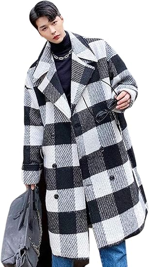 Amazon Piite チェスターコート メンズ ツイードのコート 秋 冬 ラシャコート チェック柄 グリッド ジャケット 中綿 厚手 長袖 ファッション コート ジャケット 通販