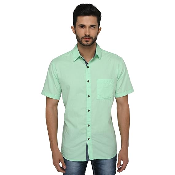 light green shirt with jeans