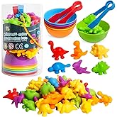 Toys for 3 Year Old, Counting Dinosaurs Set, Color Sorting Dinosaurs for Toddlers, Dinosaurs Toys for Kids 3-5, Montessori Pr
