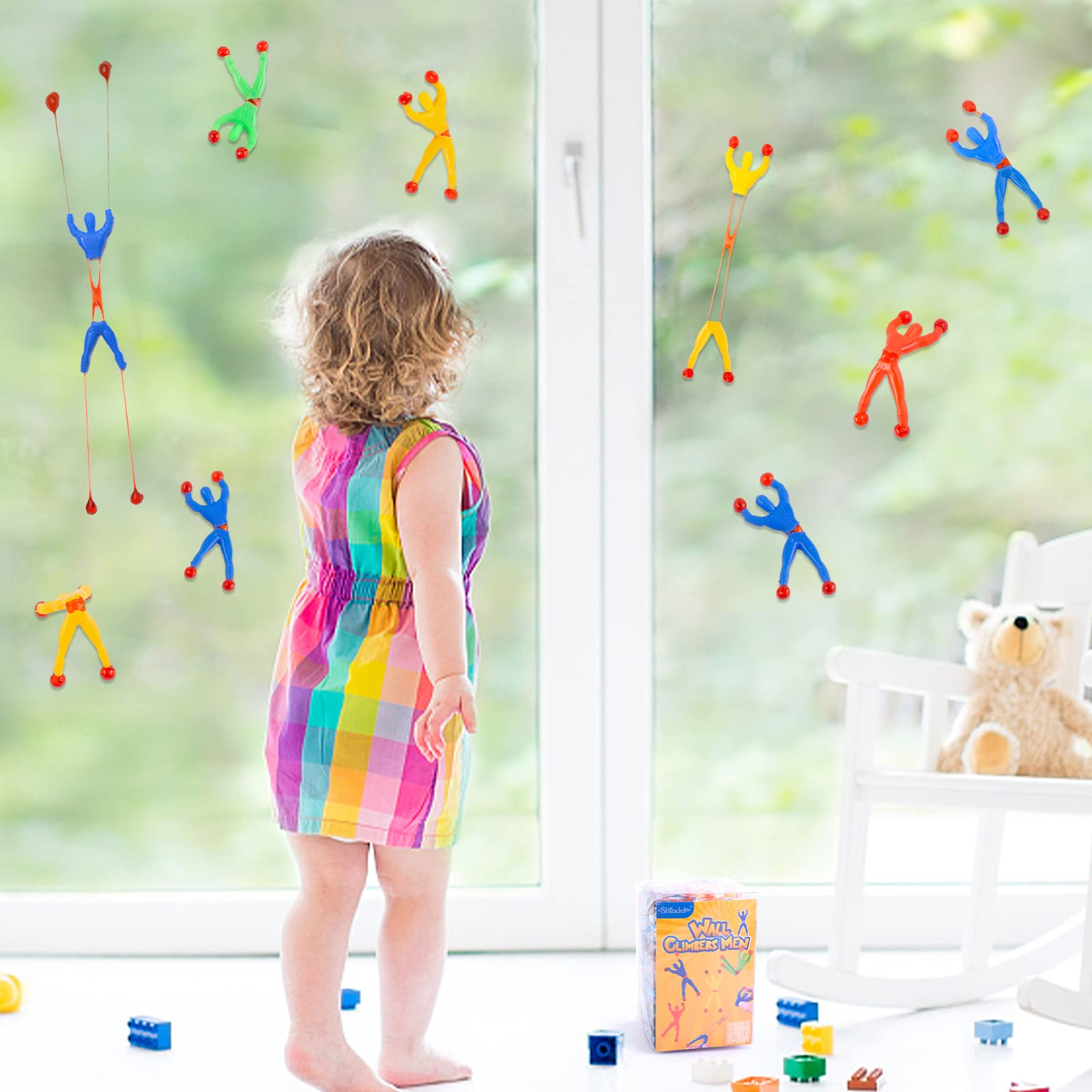 Shindel 50PCS Stretchy Wall Climbers, Climbing Man Sticky Toy Set Fun Fidget Toys, Birthday Goodie Bag Stuffers Kids Classroom School Exchange Prize