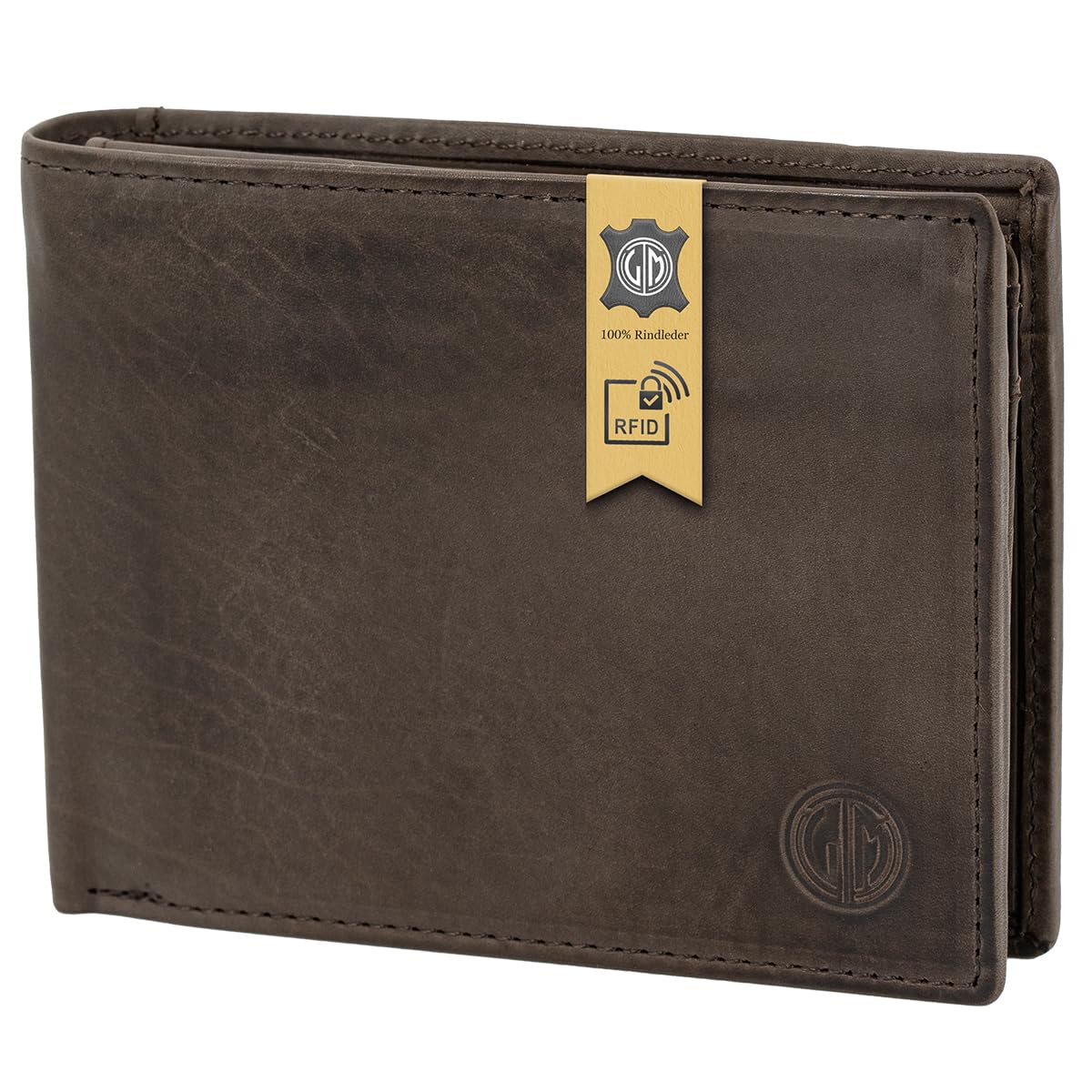 LINDENMANN men's/men's wallet wallet, cowhide matt, RFID protection, brown