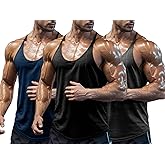 Agilelin Men's Bodybuilding Stringer Tank Tops Quick Dry Workout Shirts Sleeveless Y-Back Tops
