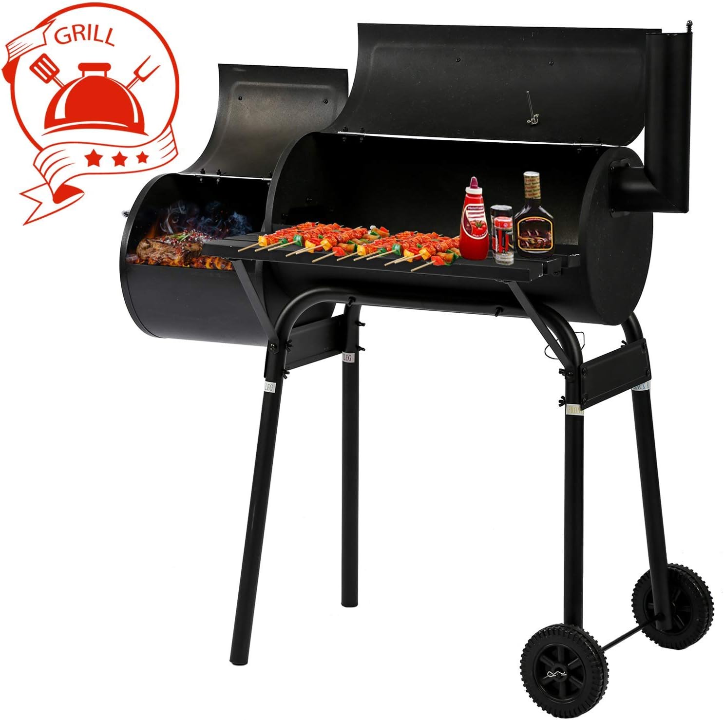 BBQ Grill Charcoal Barbecue Outdoor Pit Patio Backyard Home Meat Cooker Smoker Process Paint Not Flake Black