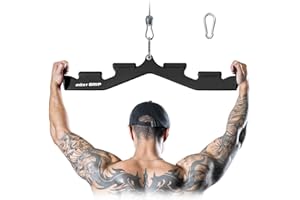 MOST GRIP LAT Pull Down Bar with 6 Ergonomic Handles, Neutral Grip LAT Pulldown Attachments for Whole Back Training, Wide Gri