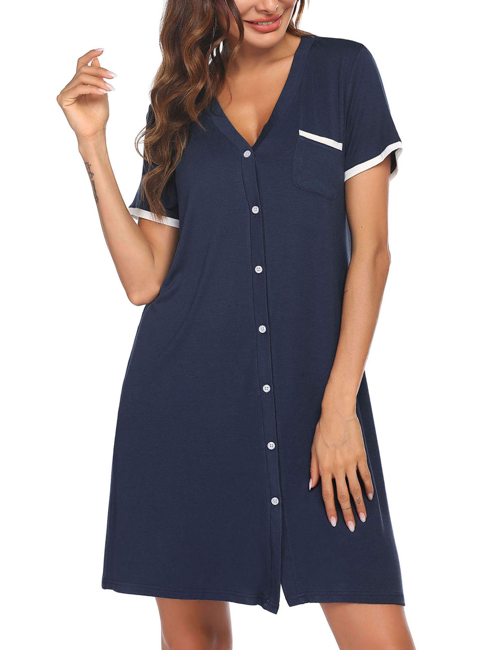 button down sleep dress