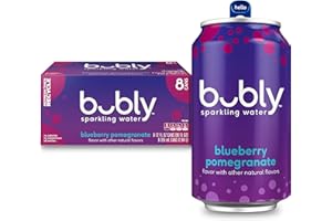 bubly Sparkling Water, Blueberry Pomegranate, 12 fl oz Cans (8 Pack)