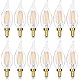 GoBright E12 LED Candelabra Bulbs 60 watt Equivalent, 2700K Soft Warm White Dimmable Chandelier Light Bulbs, 6W 630LM Flame Tip Candle Light Bulbs for Ceiling Fan, Home Decor, 12-Pack