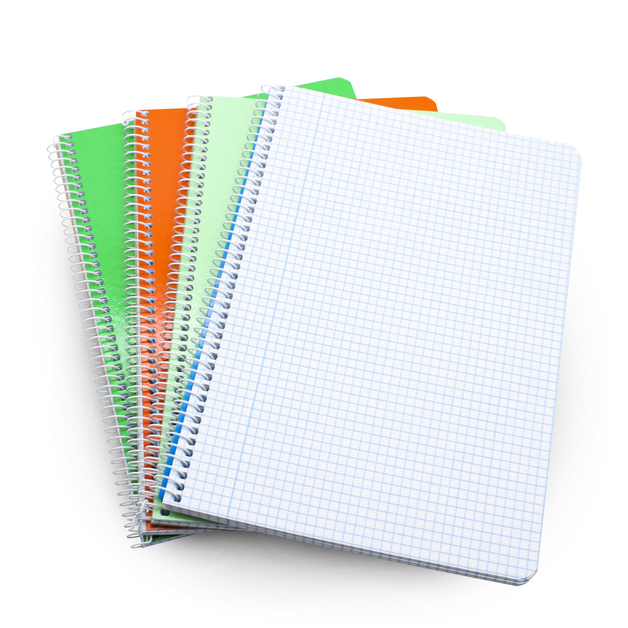DOJA Barcelona | A5 Notebook | A5 Squared Notebook with Soft Cover | Pack 4 | 210 x 148 mm | 80 Sheets | 4 x 4 mm | Notebook Random Colours | School Notebooks, Spiral Notebooks, Assorted Colours