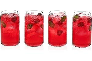 Libbey Can Shaped Beer Glass - 16 oz - 4 PACK w/ Pourer