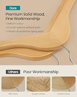 SONGMICS Wooden Hangers Set of 20 Coat Hangers with Shoulder Notches view 8