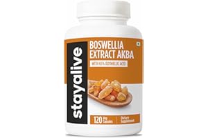 STAY ALIVE Boswellia Serrata Extract Capsules 1000mg with AKBA and 65% Boswellic Acid, 12:1 Resin Extract Powder, 120 Count for 2-Month Supply, Non-GMO and Gluten-Free Boswellia Supplement