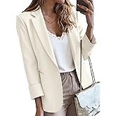 KIRUNDO Blazers for Women Business Casual Long Sleeve Open Front Lapel Suit Jackets Office Work Blazer Pockets Fall Clothes