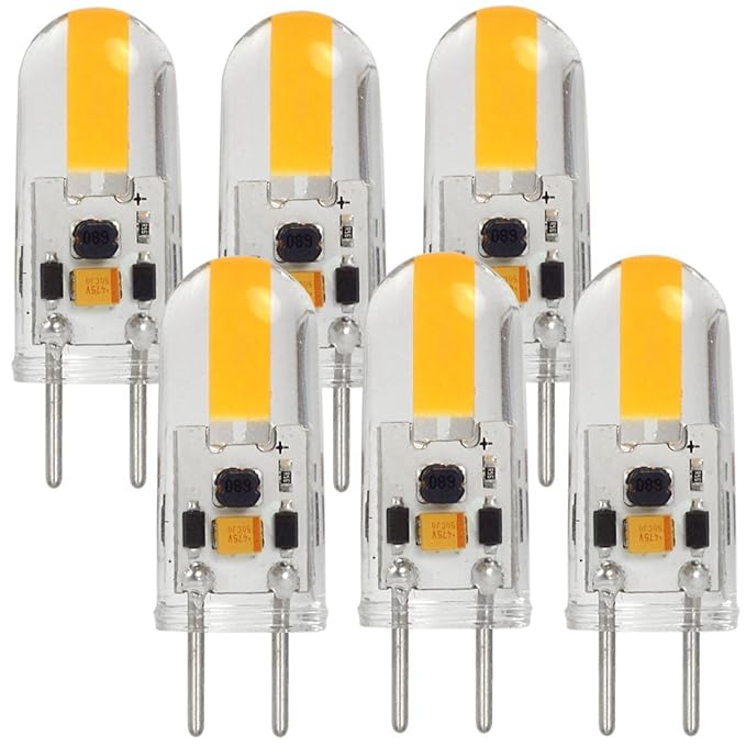 MENGS® 6 Stück GY6.35 COB LED Lampe 3W AC/DC 12V Warmweiß 3000K Mit Silikon Mantel
