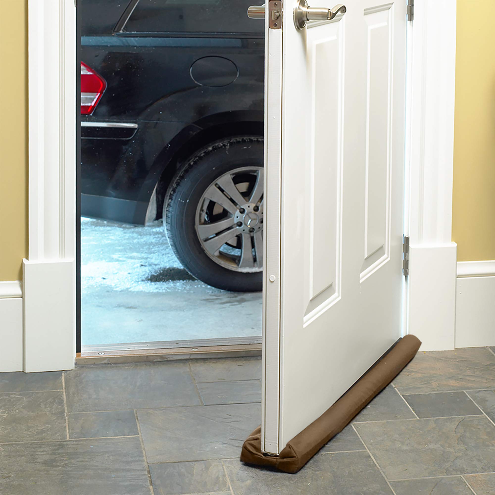 Twin Draft Guard Energy Saving Under Door Draft Stopper, Single, Brown