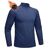 MAGCOMSEN Men's Thermal Shirt Mock Turtle Neck, Fleece Lined Long Sleeve Undershirts, Athletic Warm Base Layer Winter Top