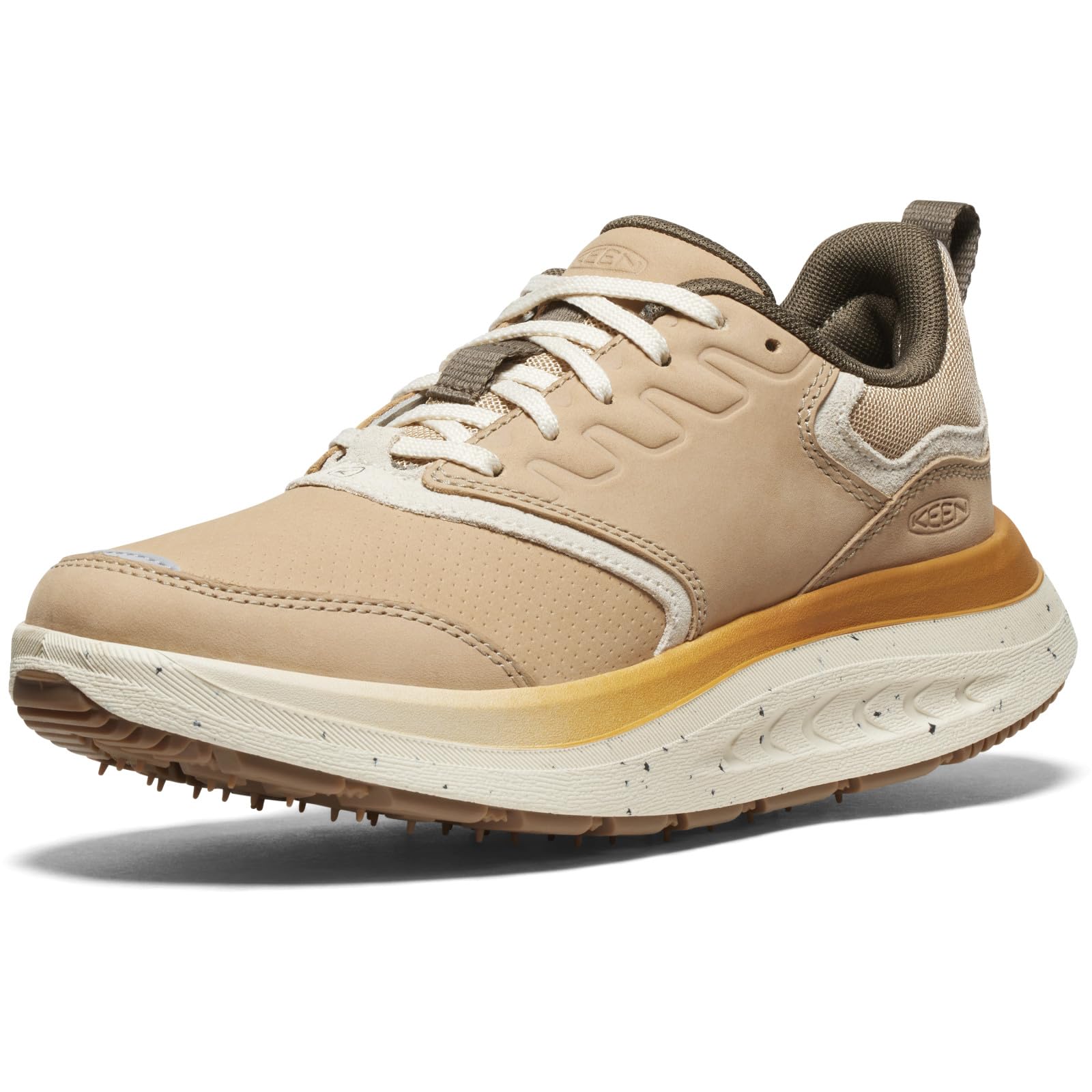 KEEN Women’s WK400 Performance Breathable Walking Shoes, Safari/Birch, 5.5