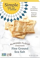 Simple Mills Almond Flour Crackers, Fine Ground Sea Salt - Gluten Free, Vegan, Healthy Snacks, 4.25 Ounce (Pack of 1)