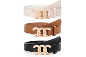 TRIWORKS 3 Pack Women's Belts for Jeans Pants Fashion Waist Belts for Ladies Leather Belts