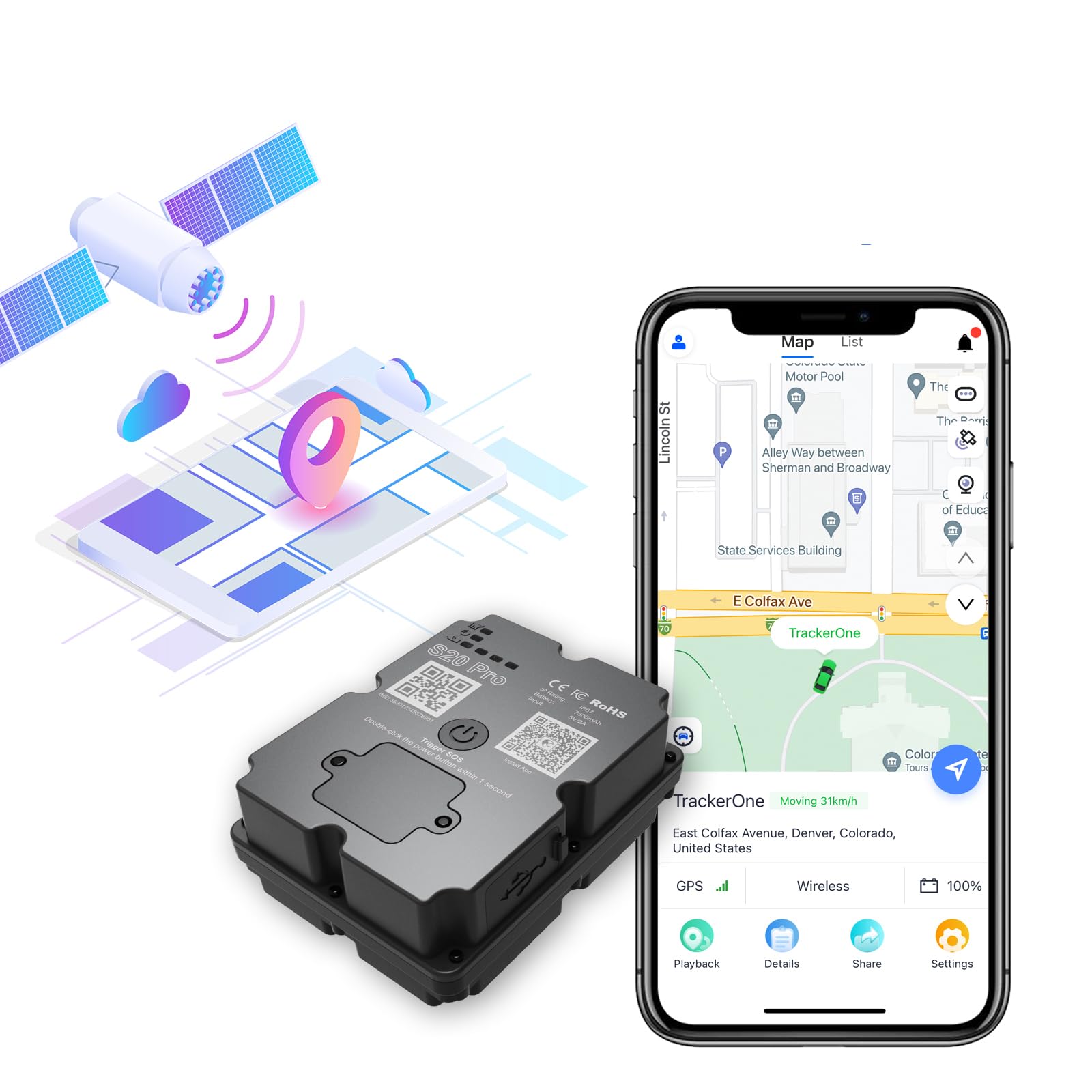 GPS Tracker for Vehicles Long Battery Life up to 7 Months Battery Life, Real Time Tracking, Unlimited Distance, Strong Magnetic,IP67 Waterproof 4G Tracker Device for Vehicles, Subscription Needed