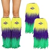 Bllavie Mardi Gras Boot Covers Mardi Gras Leg Warmers Sequin Purple Gold Green Carnival Party Costume Accessories for Women