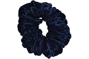 Navy Jumbo Velvet Scrunchy