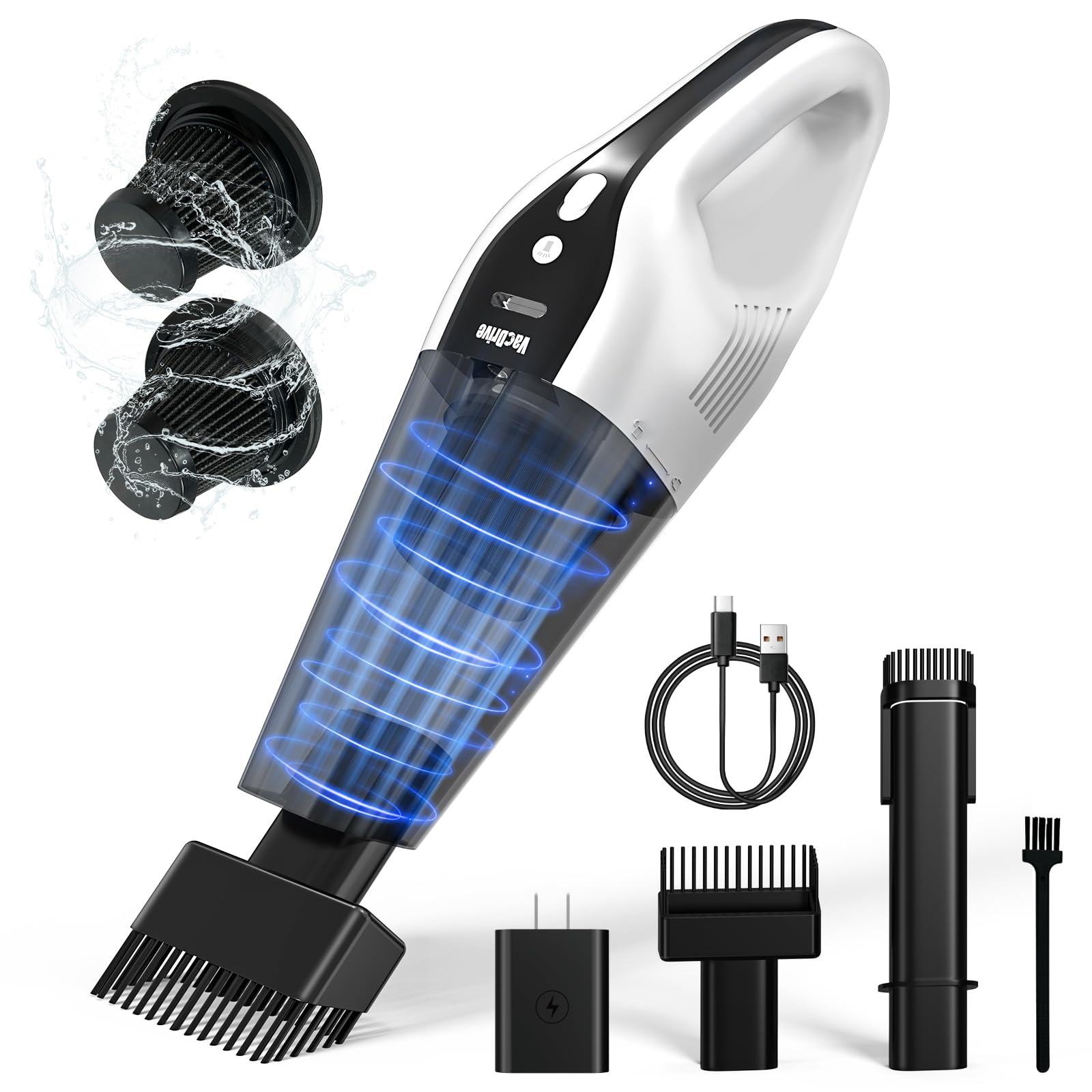Photo 1 of VACDRIVE Car Vacuum Handheld Cordless Car Vacuum Cleaner for Drivers, Office, Home & Pet Hair, with True Brushless Motor, Ultra-Strong Suction, Rechargeable Battery&Big Dust Cup, Type-C Fast Charging
