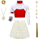 GFTYBCST Zombies Costume Dress for Girls Halloween Cosplay with Accessories for Toddlers Kids 3-12 Years