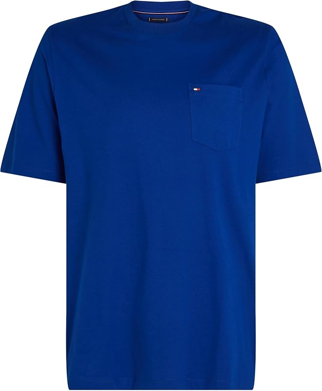 T-Shirt Manches Courtes Homme Essential Solid avec Poche sur la Poitrine, Bleu (Wedge Blue), XXL — photo 5 sur 6