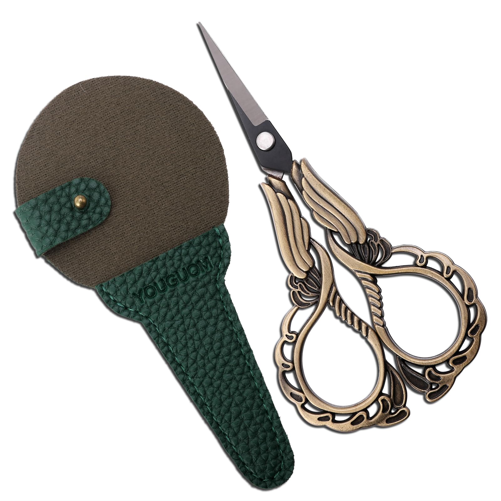 YOUGUOM Sharp Detail Scissors with Case Embroidery Crafting Sewing Scissor for Needlework Threading Craft Artwork DIY Tools, Vintage Little Precision Shears