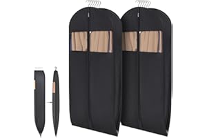 Syeeiex 2 PC 54'' Space Saving Hanging Garment Bags for Closet Storage with Self Compression Zipper, Garment Bags for Hanging
