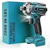 Cordless Impact Driver for Makita 18V Battery, 2800 In-lbs Brushless 1/4" hex chuck Impact Driver, impact drill with 5-Speed Lightweight Power Impact Drivers, LED Light (no battery)