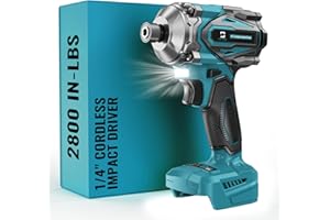 CERYCOSE Cordless Impact Driver for Makita 18V Battery, 2800 In-lbs Brushless 1/4" hex chuck Impact Driver, impact drill with 5-Speed Lightweight Power Impact Drivers, LED Light (no battery)