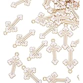 Pack of 80 Pure Cross Enamel Charms Gold Plated Colored Pendants Hawaii Style Accessories for Necklace Bracelet Jewelry Making DIY Crafting