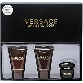 Versace Crystal Noir Perfume for Women Mini EDT 3 Piece Gift Set | Includes EDT Splash, Body Lotion &amp; Shower Gel, fragrance sampler, travel size, designer beauty gift