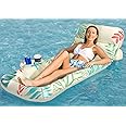Jasonwell Inflatable Pool Float Adult - Pool Floaties Lounger Floats Floating Chair Raft with Adjustable Backrest Cup Holders Water Floaty Lake Lounge Tanning Floats Beach Party Toys for Adults
