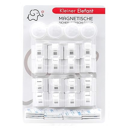 Magnetische Kindersicherung Schrank und Schublade Kleiner Elefant 16+4 Unsichtbare Schranksicherung Schubladensicherung für B