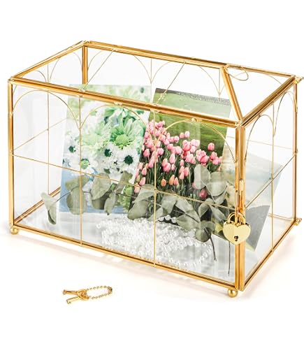 Caja Tarjetas Boda Cristal Con Ranura Y Cerradura: La Forma Elegante Y Segura De Recibir Los Sobres (Vidrio Reforzado)